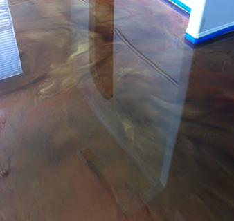 coloured cement floor